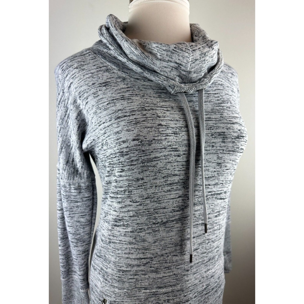 Athleta Sport It Sweater Dress Drawstring Cowl Neck Pockets Gray ST Small Tall - Picture 6 of 13